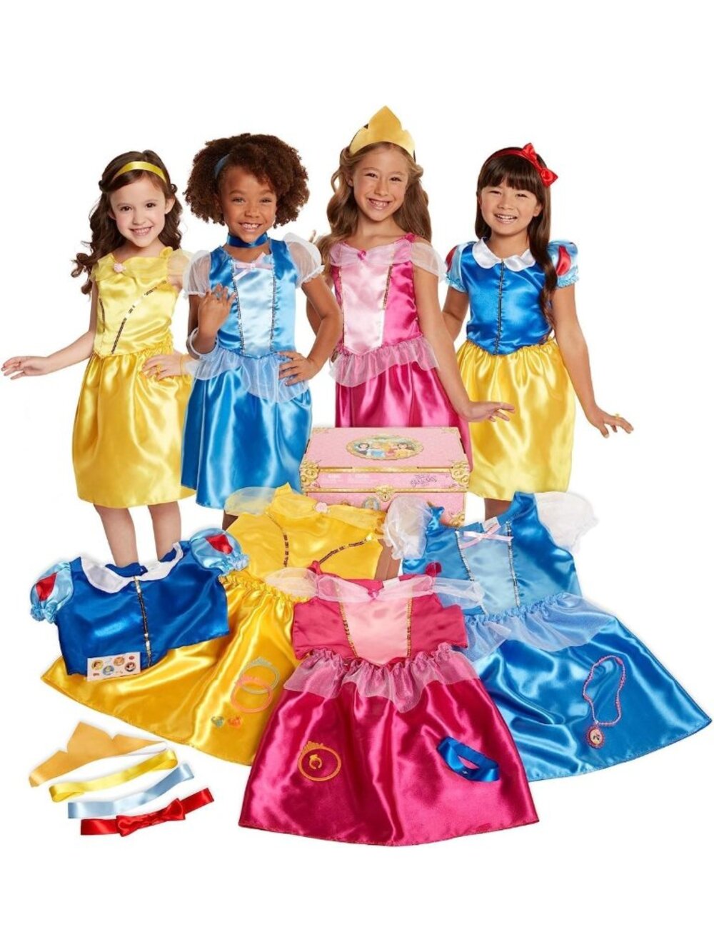 Deluxe 21-Piece Princess Dress Up Costume Set for Kids - Fun Dress-Up Trunk